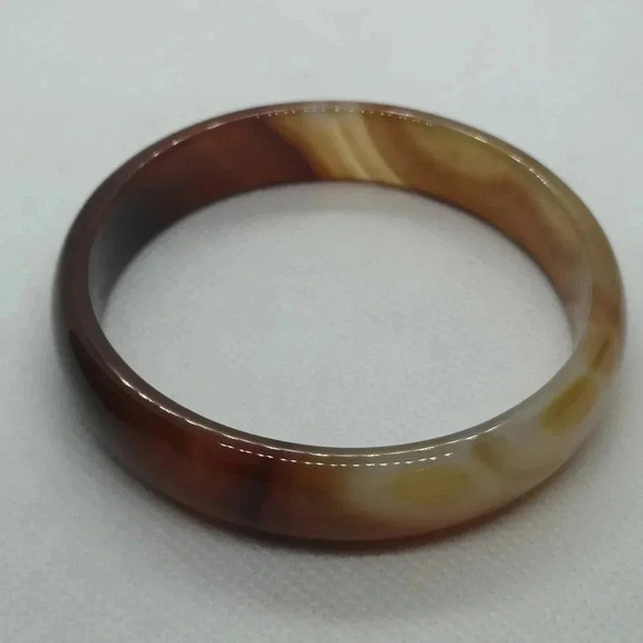 Natural agate bangle - Picture 3 of 5